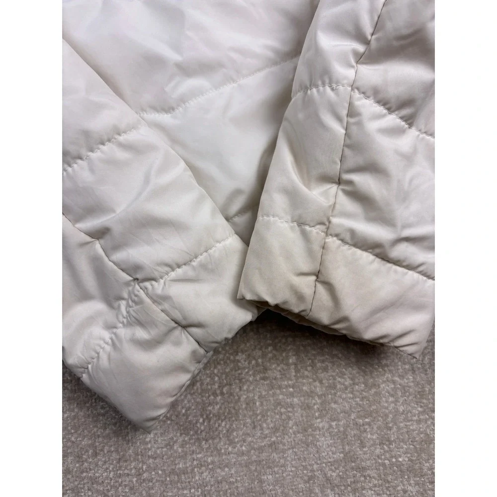The North Face Womens White Quilted Puffer Jacket Full Zip Small